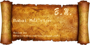 Babai Márton névjegykártya