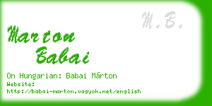marton babai business card