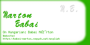 marton babai business card